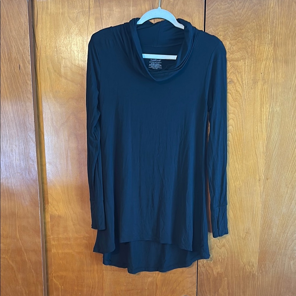 Black Long Sleeve Tunic with Relaxed high low Style
